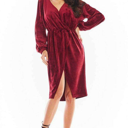 Luxurious Velvet Evening Gown with Flared Sleeves