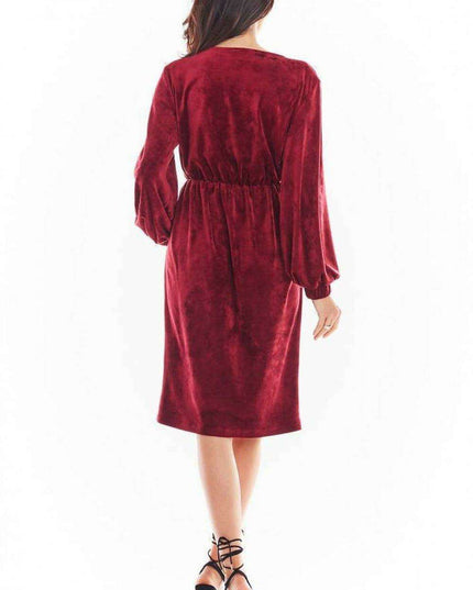 Luxurious Velvet Evening Gown with Flared Sleeves