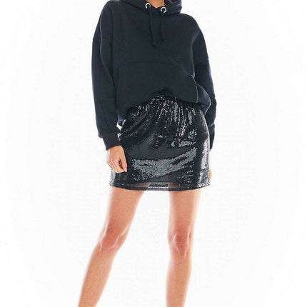 Sparkling Sequin Mini Skirt with Comfortable Stretch Band