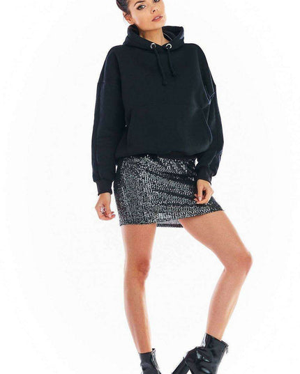 Sparkling Sequin Mini Skirt with Comfortable Stretch Band