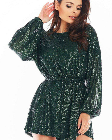 Glamorous Sequin Flow Dress with Adjustable Belt