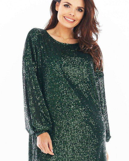 Glamorous Sequin Flow Dress with Adjustable Belt