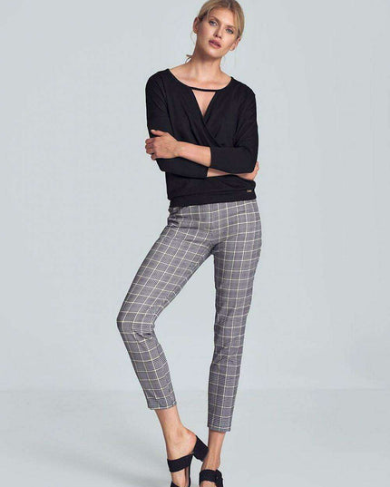 Chic Pepite Print Tapered Women's Trousers