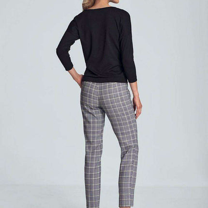 Chic Pepite Print Tapered Women's Trousers