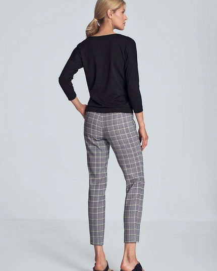 Chic Pepite Print Tapered Women's Trousers