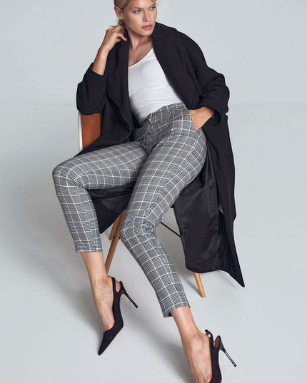 Chic Pepite Print Tapered Women's Trousers