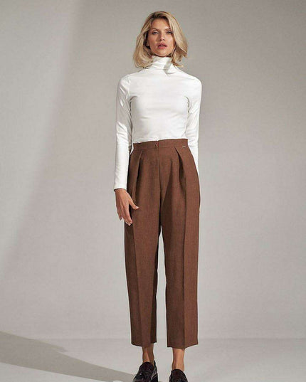 Chic Checked Trousers with Practical Side Pockets