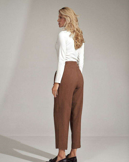 Chic Checked Trousers with Practical Side Pockets