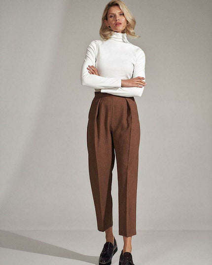 Chic Checked Trousers with Practical Side Pockets