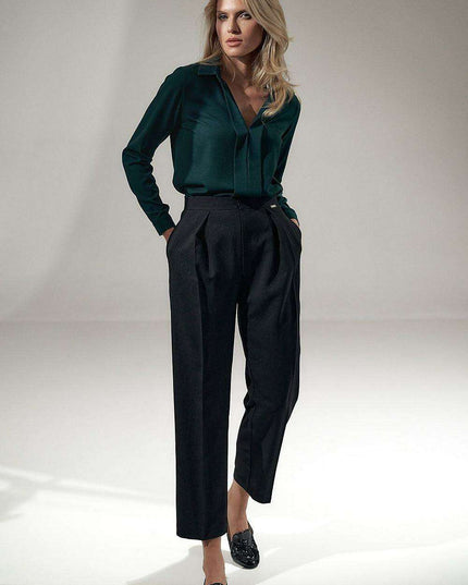 Chic Checked Trousers with Practical Side Pockets