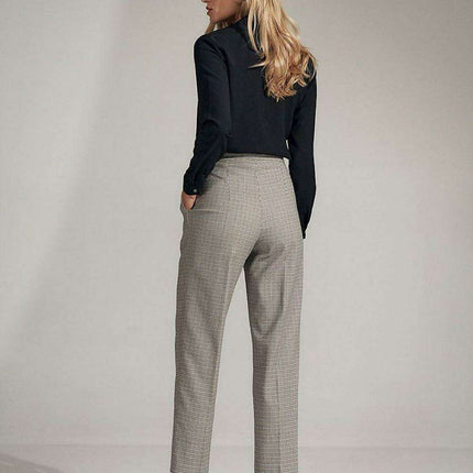 Chic Checked Trousers with Practical Side Pockets