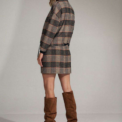 Chic Checkered Mini Skirt with Stylish Zip Detail