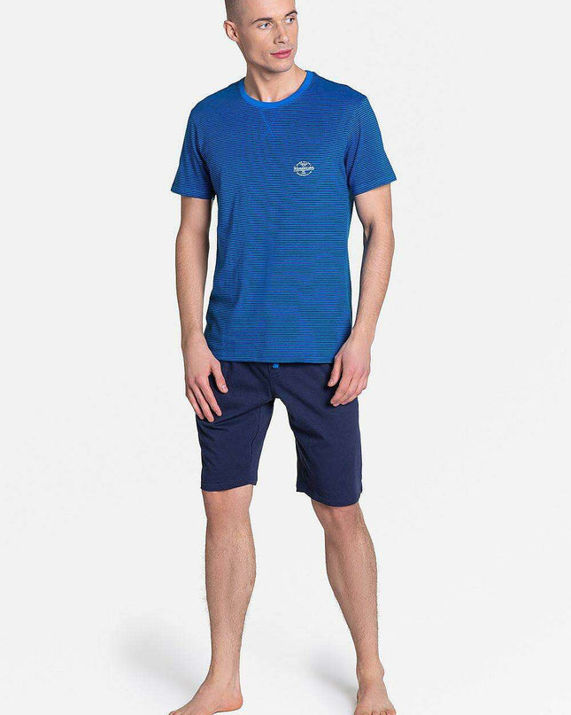 Henderson Men's Stylish Blue Striped Pajama Set for Ultimate Relaxation
