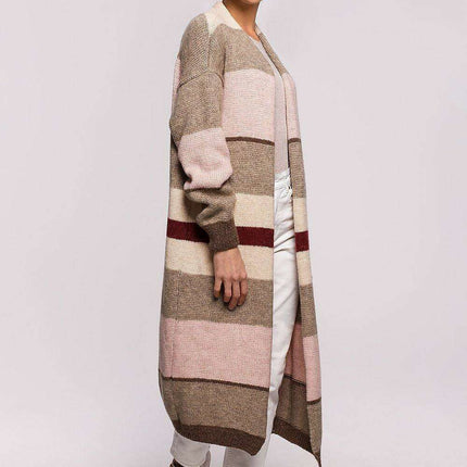 Chic Multicolor Striped Knit Cardigan