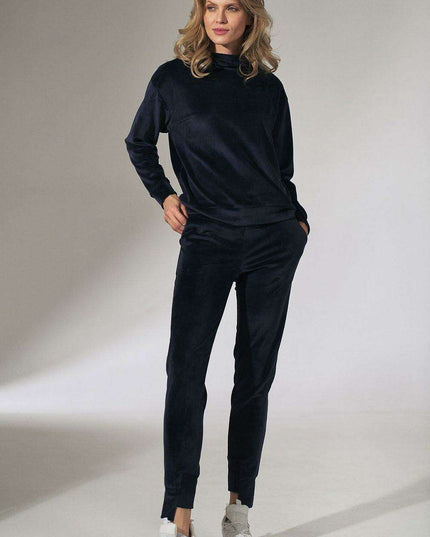 Luxurious Velour Lounge Pants with Adjustable Drawstring and Convenient Pockets