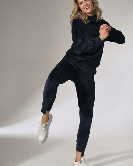 Luxurious Velour Lounge Pants with Adjustable Drawstring and Convenient Pockets