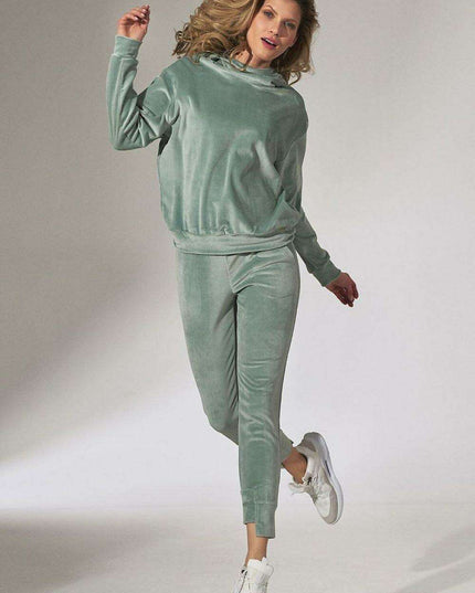 Luxurious Velour Lounge Pants with Adjustable Drawstring and Convenient Pockets