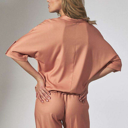 Floral Heart Neckline Kimono Blouse