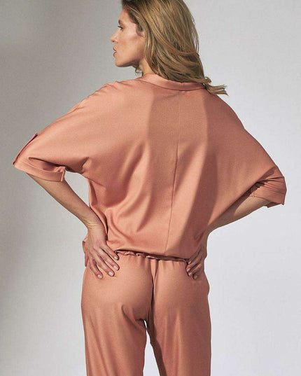 Floral Heart Neckline Kimono Blouse