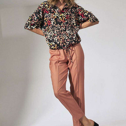 Floral Heart Neckline Kimono Blouse