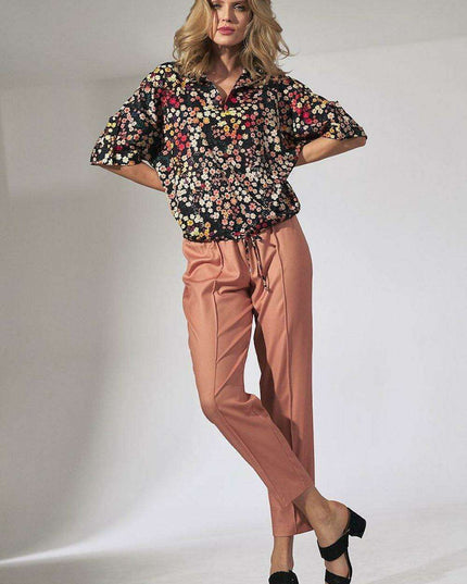 Floral Heart Neckline Kimono Blouse