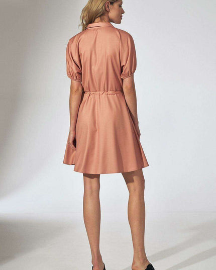 Floral Chic Kimono Mini Dress with Adjustable Waist and Stylish Patches