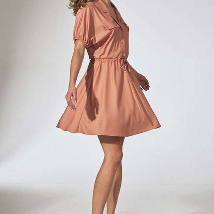 Floral Chic Kimono Mini Dress with Adjustable Waist and Stylish Patches