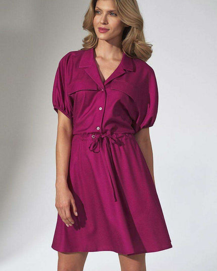 Floral Chic Kimono Mini Dress with Adjustable Waist and Stylish Patches