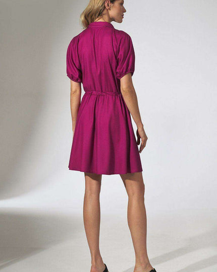 Floral Chic Kimono Mini Dress with Adjustable Waist and Stylish Patches