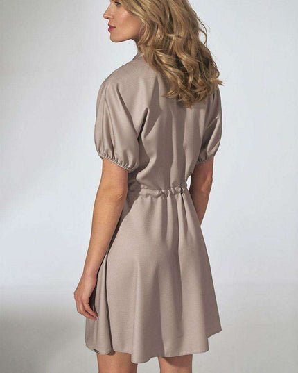 Floral Chic Kimono Mini Dress with Adjustable Waist and Stylish Patches