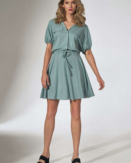 Floral Chic Kimono Mini Dress with Adjustable Waist and Stylish Patches