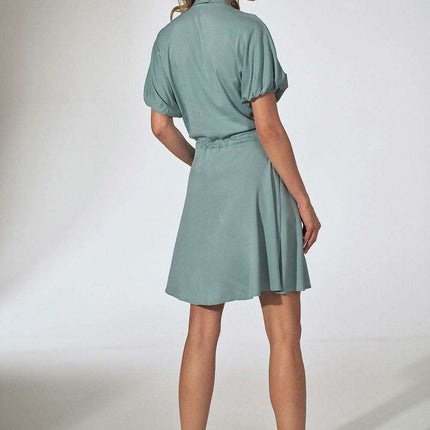 Floral Chic Kimono Mini Dress with Adjustable Waist and Stylish Patches