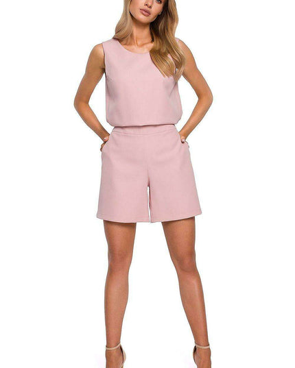 Chic Open-Back Summer Romper Jumpsuit