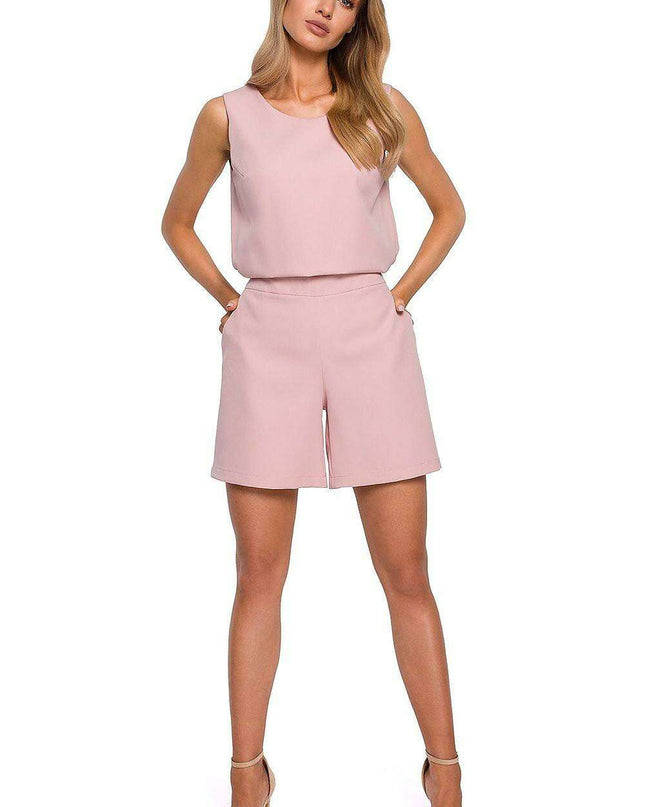 Chic Open-Back Summer Romper Jumpsuit