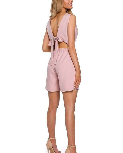 Chic Open-Back Summer Romper Jumpsuit