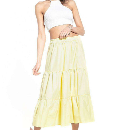 Breathable Cotton Blend Maxi Skirt with Stretchy Waistband for Everyday Wear