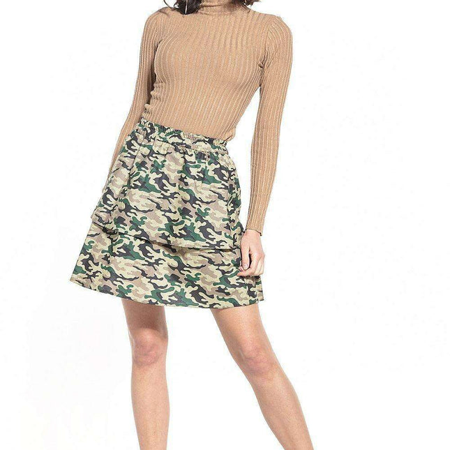 Floral Ruffled Mini Skirt with Stretchy Waistband - Cotton Blend Available in Various Sizes