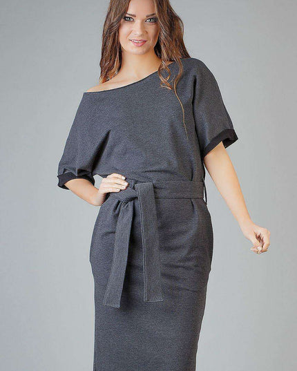 Stylish Cotton Blend Kimono Dress with Chic Sleeves and Convenient Pockets