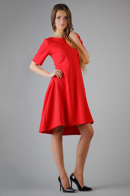 Sophisticated Flared Daydress with French Cuts - Tessita Style 37916