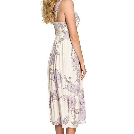 Elegant Midi Dress with Eye-Catching Slit