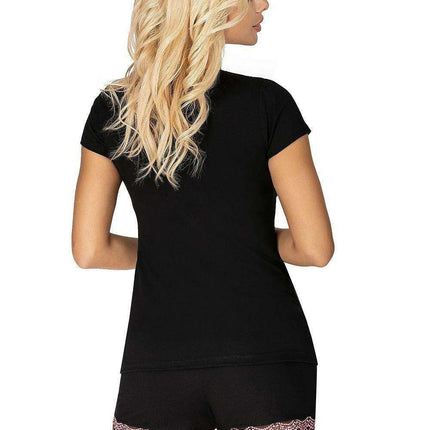 Elegant Navy Blue Lace-Trimmed Sleep Set