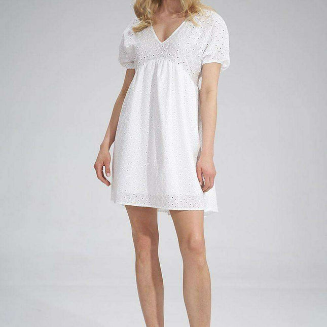Charming Embroidered Heart Neckline Mini Dress for Festive Occasions