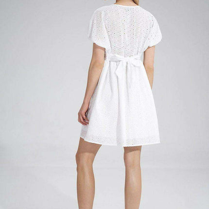 Charming Embroidered Heart Neckline Mini Dress for Festive Occasions