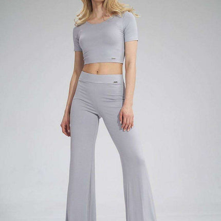 Stylish High-Waisted Flared Trousers for Women