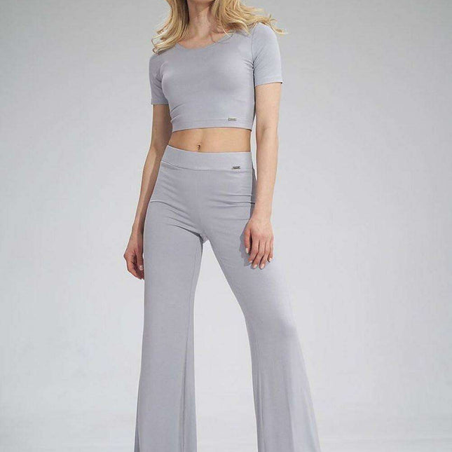 Stylish High-Waisted Flared Trousers for Women