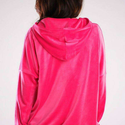 Chic Velour Hoodie Sweatshirt with Generous Pocket