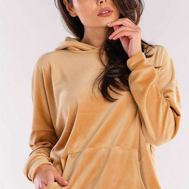 Velour Oversized Pocket Urban Sweatshirt