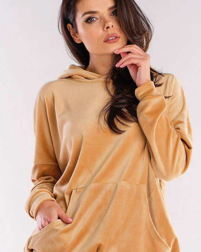 Velour Oversized Pocket Urban Sweatshirt