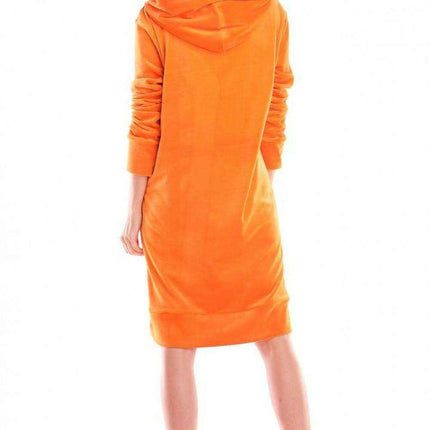 Signature Velvet Midi Dress with Spacious Pocket and Logo Detailing