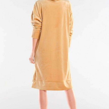Chic Sporty Velour Daydress with Signature Logo Stripes